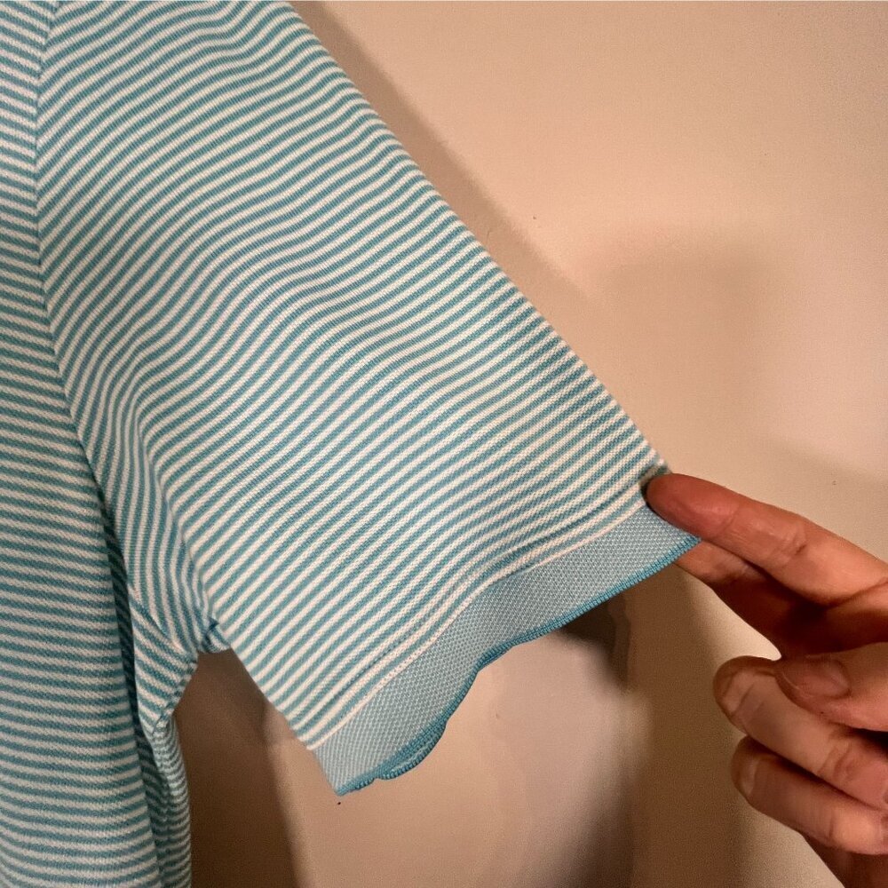 Tommy Bahama Polo Blue Striped XLT Preppy Classic Resort Tropical Colorful 90s - Picture 4 of 9